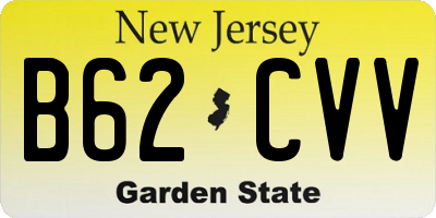 NJ license plate B62CVV