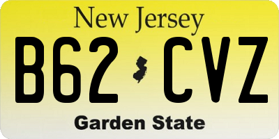 NJ license plate B62CVZ
