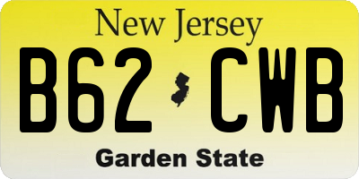 NJ license plate B62CWB