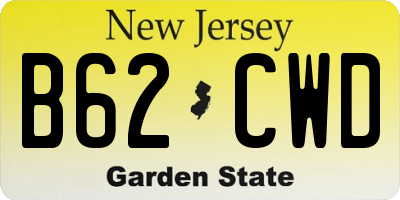 NJ license plate B62CWD