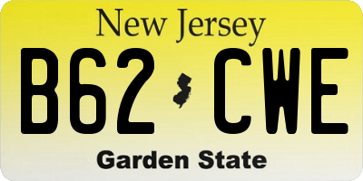 NJ license plate B62CWE