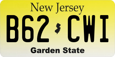 NJ license plate B62CWI