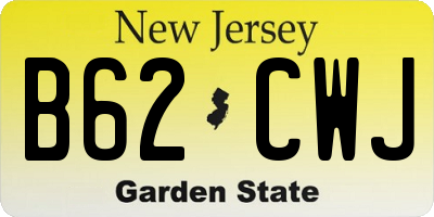 NJ license plate B62CWJ