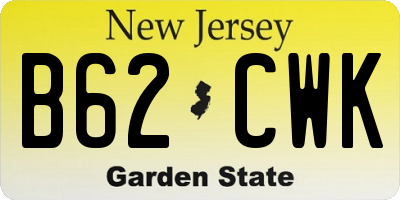 NJ license plate B62CWK