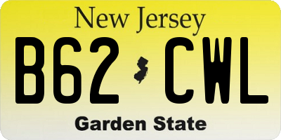 NJ license plate B62CWL