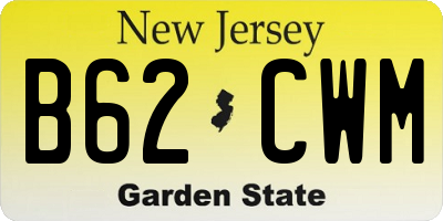NJ license plate B62CWM