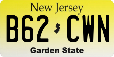 NJ license plate B62CWN