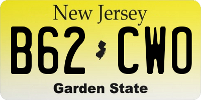 NJ license plate B62CWO