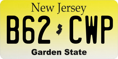NJ license plate B62CWP