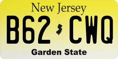 NJ license plate B62CWQ