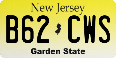 NJ license plate B62CWS