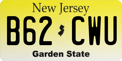 NJ license plate B62CWU