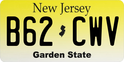 NJ license plate B62CWV