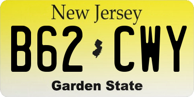 NJ license plate B62CWY