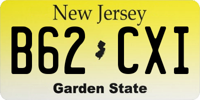 NJ license plate B62CXI