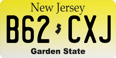 NJ license plate B62CXJ