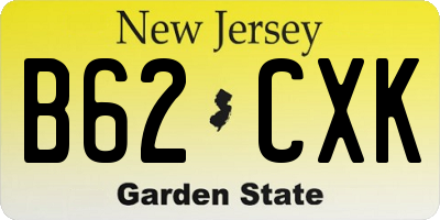 NJ license plate B62CXK