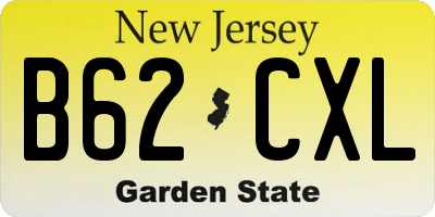 NJ license plate B62CXL