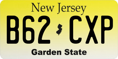 NJ license plate B62CXP