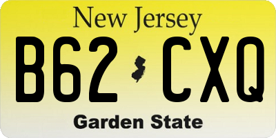 NJ license plate B62CXQ