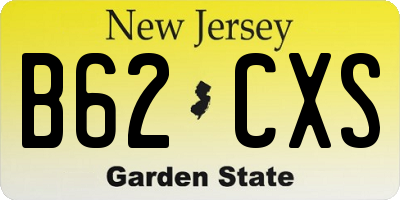 NJ license plate B62CXS