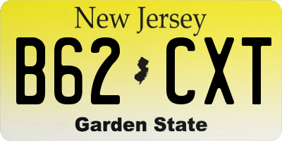 NJ license plate B62CXT