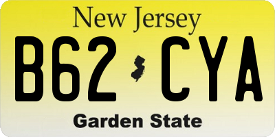 NJ license plate B62CYA