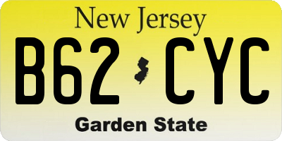 NJ license plate B62CYC