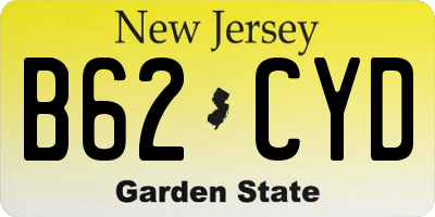 NJ license plate B62CYD