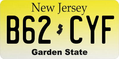 NJ license plate B62CYF