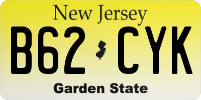 NJ license plate B62CYK