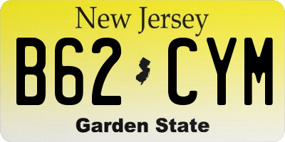 NJ license plate B62CYM