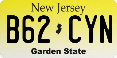 NJ license plate B62CYN