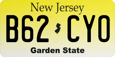 NJ license plate B62CYO