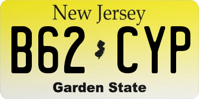 NJ license plate B62CYP