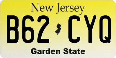 NJ license plate B62CYQ