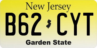 NJ license plate B62CYT