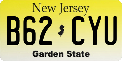 NJ license plate B62CYU