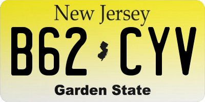 NJ license plate B62CYV