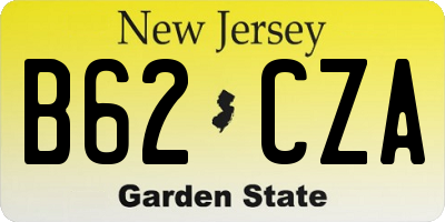 NJ license plate B62CZA