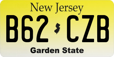 NJ license plate B62CZB