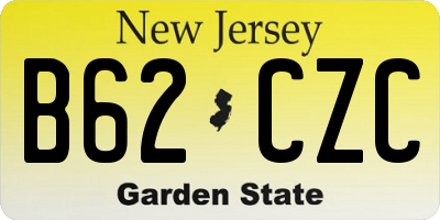 NJ license plate B62CZC