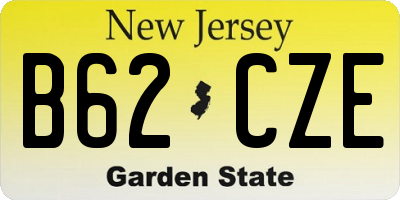 NJ license plate B62CZE