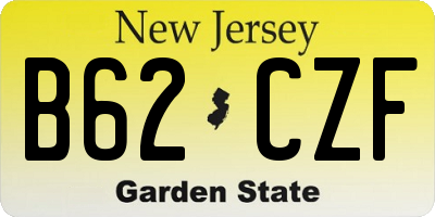 NJ license plate B62CZF