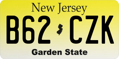 NJ license plate B62CZK