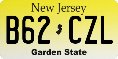 NJ license plate B62CZL