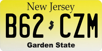 NJ license plate B62CZM