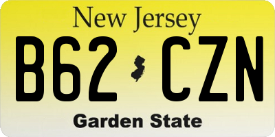 NJ license plate B62CZN