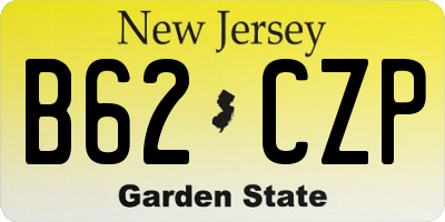NJ license plate B62CZP