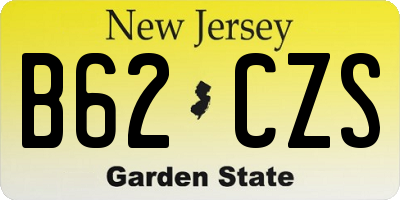 NJ license plate B62CZS